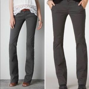 American Eagle Gray/Pewter Kick Boot Pants 00 Long